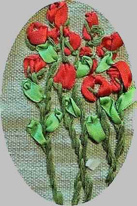 Kukkaortti pellavakankaalle