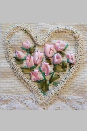 Kukkakortti kanavakankaalle