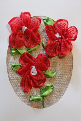 Kukkaortti  pellavakankaalle