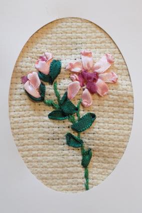 Kukkakortti kanavakankaalle